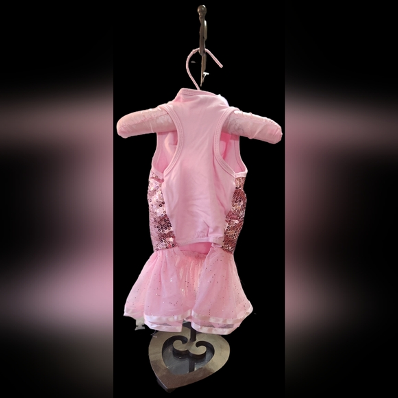 Pink Sequin Doggy Dress Size Medium with match sati padded hanger included. - Picture 3 of 4